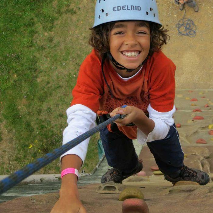 Climbing on a family break on a day out at a THE SWIFT CENTRE adventure centre